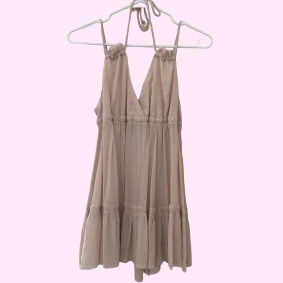 Melrose and Market NWT Linen Drawstring Cream Linen Tunic Dress - Picture 1 of 7